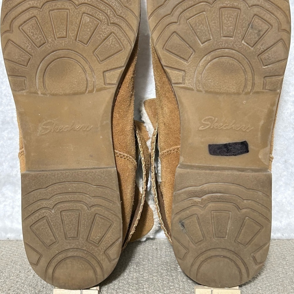 Skechers Womens Brown Suede/Fleece Lined Pull On Ankle Booties Boots SZ US 10 - Picture 10 of 11